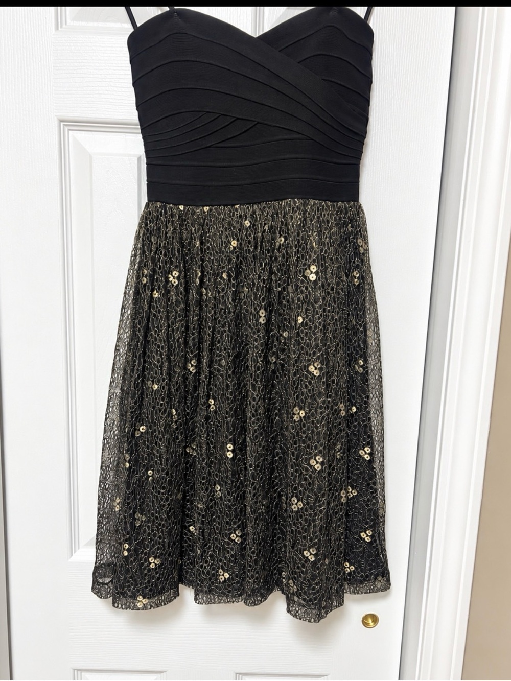 NWT Erin by Erin Fetherston Black Bandage Strapless Lace Dress XS